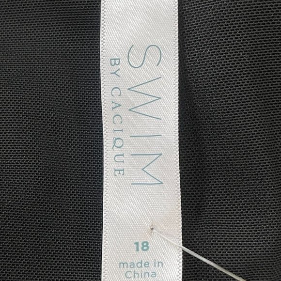 NWT Swim by Cacique Womens Boy Shorts Briefs 18 Plus Black & Striped Multicolor - Picture 4 of 7